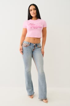 JOEY LOW RISE SUPER QT FLAP FLARE JEAN, image 3