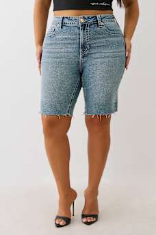 PLUS RILEY MID RISE BIG T BERMUDA SHORT, image 1