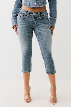 JENNIE MID RISE FLAP SKINNY CAPRI, image 1