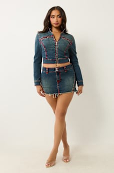 SHRUNKEN SUPER T DENIM MOTO JACKET, image 2