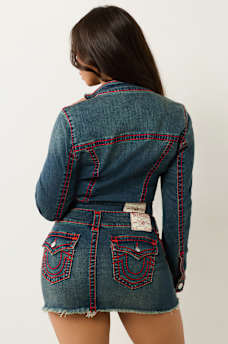 SHRUNKEN SUPER T DENIM MOTO JACKET, image 8