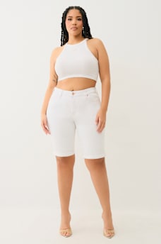 PLUS RILEY MID RISE SUPER T ROLLED BERMUDA SHORT , image 2