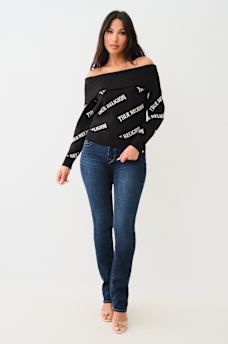 OFF-THE-SHOULDER LOGO SWEATER , image 3