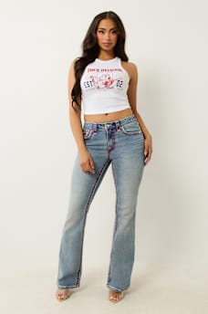 BECCA MID RISE SUPER T BOOTCUT JEAN, image 2
