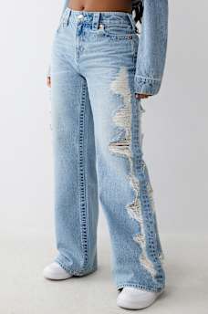 BOBBI SUPER DISTRESSED MID RISE BAGGY JEAN, image 3