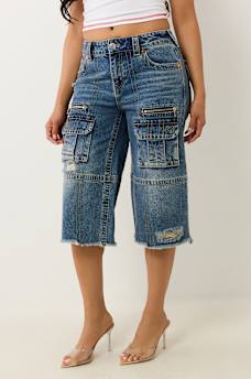 BOBBI BAGGY CARGO CAPRI JEAN, image 1