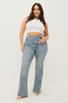 PLUS JOEY MID RISE FLARE JEAN