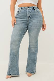 PLUS JOEY MID RISE FLARE JEAN