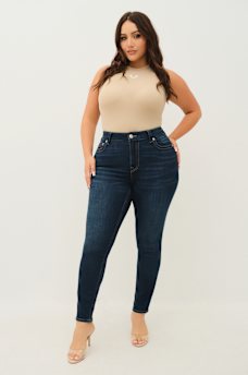 PLUS JENNIE MID RISE CURVY SKINNY JEAN, image 5