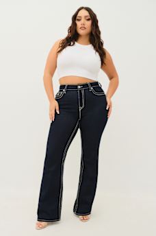 PLUS BECCA MID RISE BIG T BOOTCUT JEAN, image 2