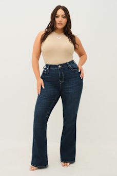 PLUS BECCA MID RISE BOOTCUT JEAN, image 1