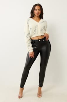 JENNIE FAUX LEATHER PONTE CURVY SKINNY JEAN, image 2