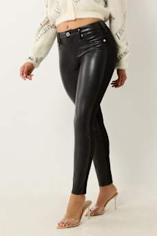 JENNIE FAUX LEATHER PONTE CURVY SKINNY JEAN, image 3