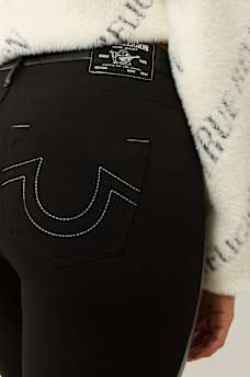 JENNIE FAUX LEATHER PONTE CURVY SKINNY JEAN, image 5