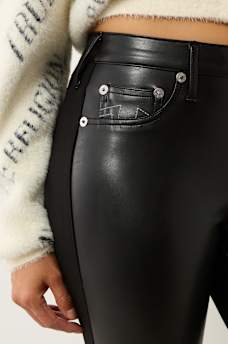 JENNIE FAUX LEATHER PONTE CURVY SKINNY JEAN, image 6
