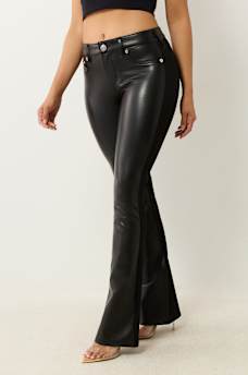 BECCA FAUX LEATHER PONTE BOOTCUT JEAN, image 3
