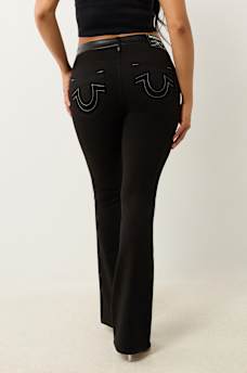BECCA FAUX LEATHER PONTE BOOTCUT JEAN, image 4