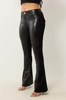 JOEY FAUX LEATHER PONTE FLARE JEAN, image 2