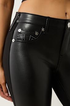 JOEY FAUX LEATHER PONTE FLARE JEAN, image 4
