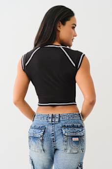 SPORTY NOTCH NECK BABY TEE, image 2