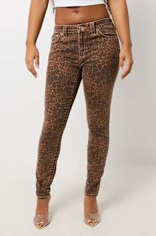 JENNIE BIG T LEOPARD SKINNY JEAN, image 1
