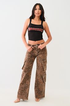 BOBBI BIG T LEOPARD CARGO JEAN
