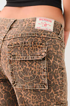BOBBI BIG T LEOPARD CARGO JEAN
