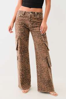 BOBBI BIG T LEOPARD CARGO JEAN