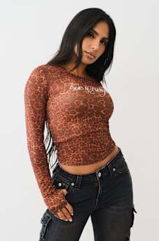  LEOPARD CRYSTAL LONG SLEEVE TOP, image 2