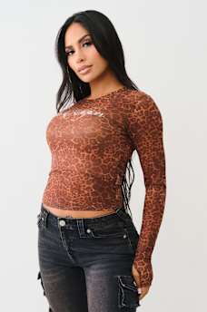  LEOPARD CRYSTAL LONG SLEEVE TOP, image 4