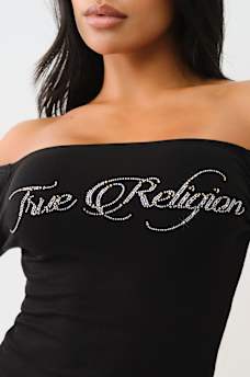 TOP ACANALADO CON HOMBROS AL DESCUBIERTO Y CRISTAL, image 3