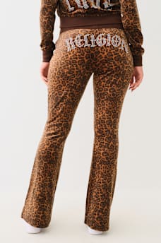 VELOUR LEOPARD TRACK PANT, image 1