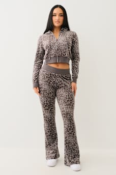 VELOUR LEOPARD ZIP HOODIE , image 2
