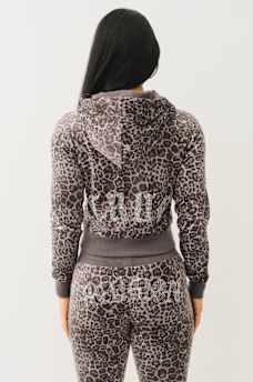 VELOUR LEOPARD ZIP HOODIE , image 4