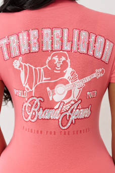 CRYSTAL BUDDHA V NECK TEE, image 1