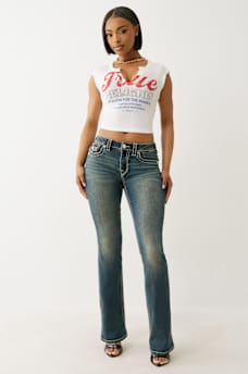 VINTAGE LOGO V NOTCH BABY TEE, image 2