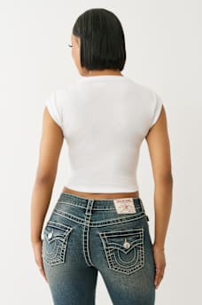 VINTAGE LOGO V NOTCH BABY TEE, image 5
