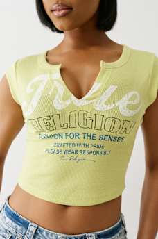 VINTAGE LOGO V NOTCH BABY TEE