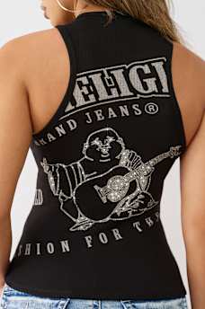 CRYSTAL BUDDHA RIBBED TANK, image 1
