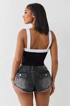 EMBROIDERED CROPPED RINGER TANK, image 5