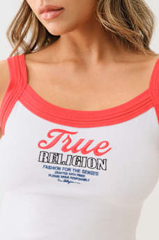 EMBROIDERED CROPPED RINGER TANK, image 2