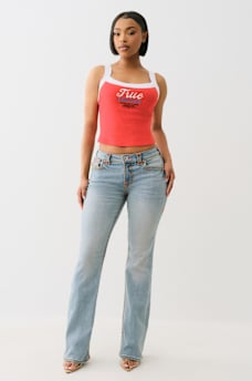 EMBROIDERED CROPPED RINGER TANK, image 3