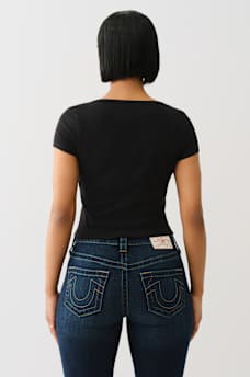 HALF ZIP RIBBED TOP, image 5