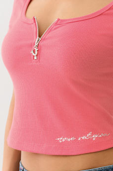 HALF ZIP RIBBED TOP, image 6