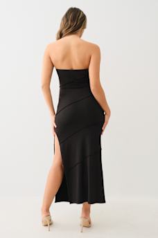 STRAPLESS RIBBED MAXI DRESS, image 5