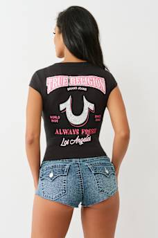 CRYSTAL LOGO LOW PLUNGE TEE, image 5