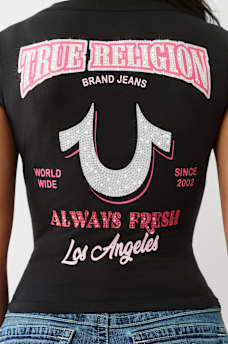 CRYSTAL LOGO LOW PLUNGE TEE, image 1