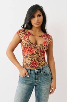 LEOPARD KEYHOLE CHARM TOP, image 2