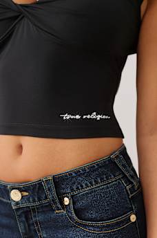 TWIST FRONT CAP SLEEVE TOP, image 4