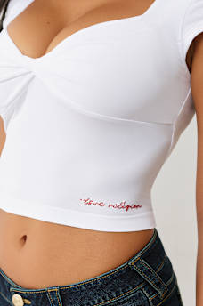 TWIST FRONT CAP SLEEVE TOP, image 4